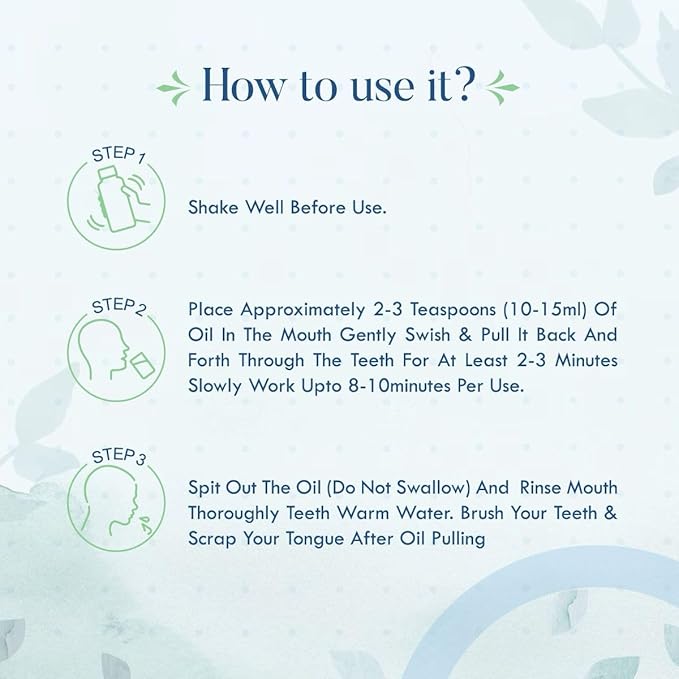 UpOne Whitening Oil Pulling Rinse - Unmatched 25+ Herb Oil Blend, Teeth Whitening Advanced Alcohol Free Ayurvedic Formula, Fresh Mint Flavor, Eliminates Bad Breath, Brighten Teeth Naturally - 8 fl. oz