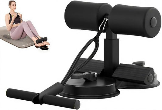 abs master sit up bar,sit ups foot holder with Elastic 2 Suction Cups and Pull Rope Portable Sit Up Assistant Device for Home Workout