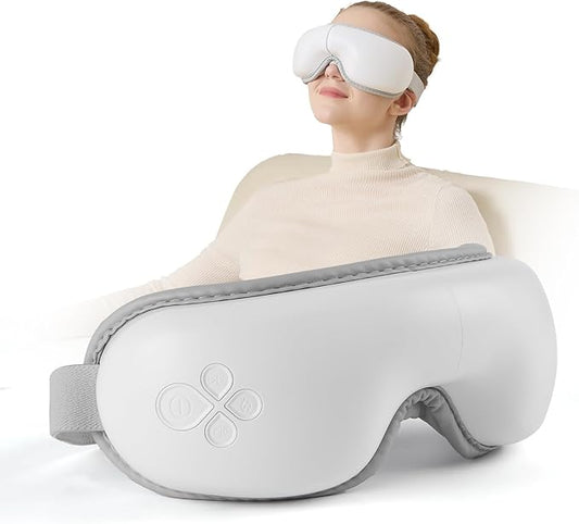 Eye Massager with Light-Blocking Design, 2025 Upgraded Eye Massager with Heat, 5 Modes & 180° Folding Design, Sleep Gift for Office, Travel, Home Use, Portable & Giftable