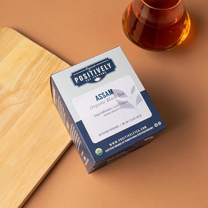 Organic Positively Tea Company, Assam Black Tea Bags, 20 Count