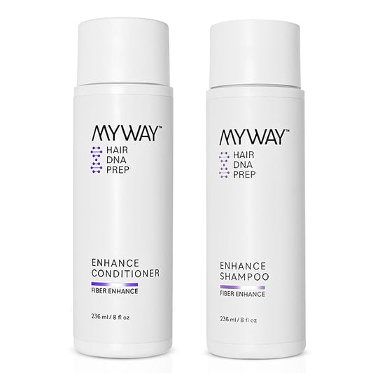 My Way Hair DNA Enhance Set – Volumizing Shampoo & Conditioner for Dry, Damaged Hair – Boosts Thickness, Repairs Breakage, Revives Shine – Paraben-Free, Color-Safe, Hydrating Hair Care Duo