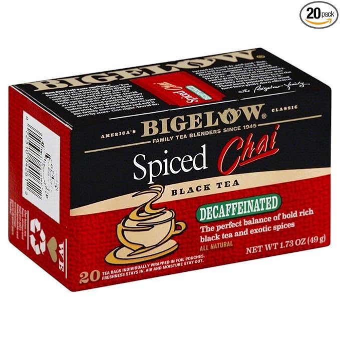 Bigelow Decaf Spiced Chai Tea Bags, 20 ct