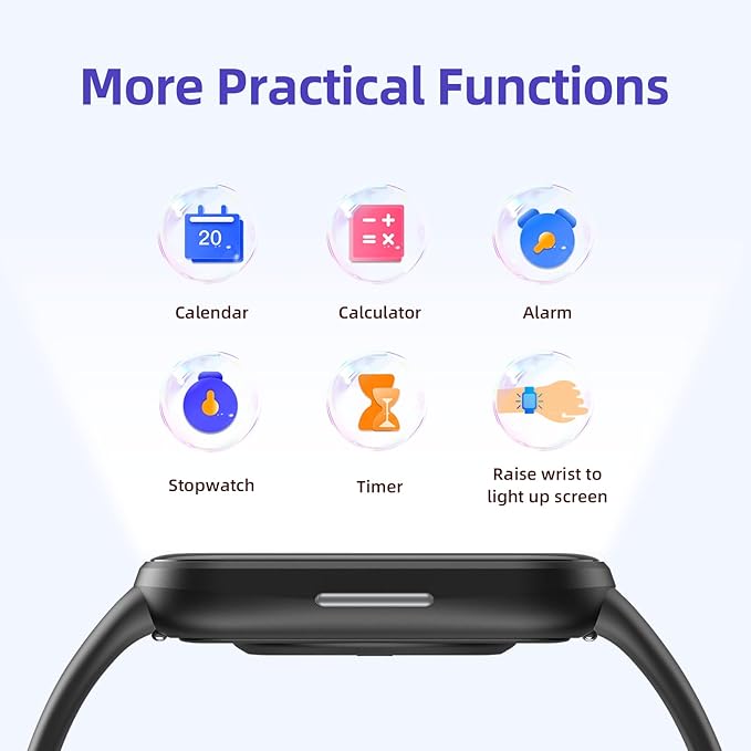 Parsonver Kids Smart Watch with Parent-Child Task & Reward System, Fun Fitness Tracker with 20 Sports Modes, Heart Rate & Sleep Monitor, IP68 Waterproof, Great Birthday Gift for Boys Girls 5-16, Black