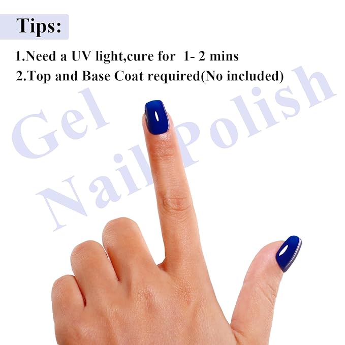 Imtiti 10ML Deep BlueGel Nail Polish Soak Off LED U V Dark Blue Nail Gel Polish DIY Nail Art Starter Manicure Salon Gel Nail Kit for Women Girls 1PCS