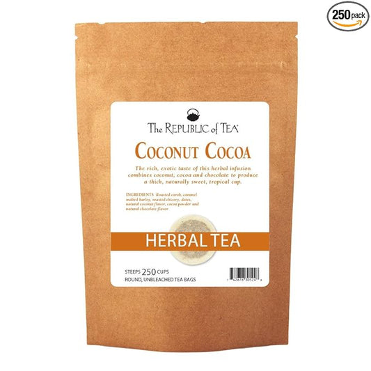 The Republic of Tea – Coconut Cocoa Cuppa Chocolate Tea Bags, Low-Caffeine, 250 Servings