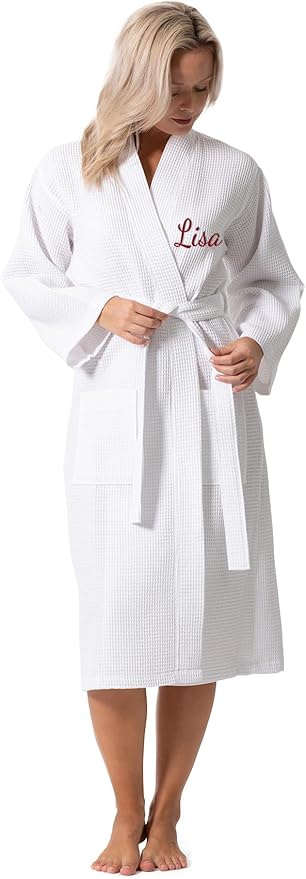 Waffle Knit Lightweight Kimono Spa & Bath Robes for Women - Quick Dry - Soft