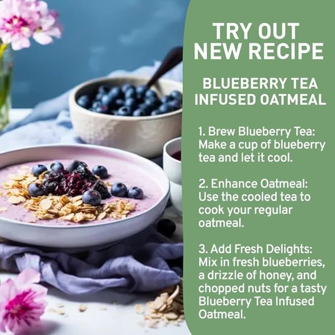 HANDPICK, Wild Blueberry Tea Bags (100 Count), True Premium Blueberry Herbal Tea with Hibiscus, Rose & Licorice | Brew Iced/Hot Tea