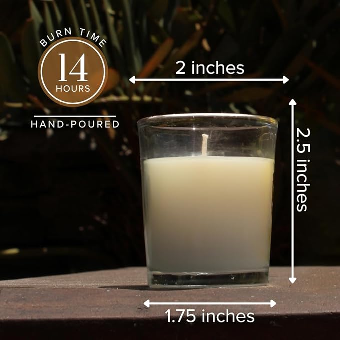 Simply Soson Vanilla Scented Votive Candles, Bulk Set of 24 White Scented Candle, Candles in Glass, 10 Hours Burn Ideal for Holiday, Fall, Autumn, Christmas, Xmas Candle Gifts for Women and Men