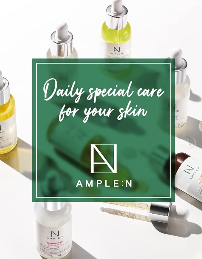 AMPLE:N Centel Calming Shot Ampoule - Korean Soothing Face Serum with Centella Asiatica to Calm Irritated & Sensitive Skin - Redness Relief, Acne Spot Treatment & Moisturizing, 3.38 fl.oz.
