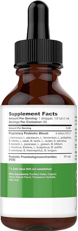 Ultra6 Nutrition Probiotics for Women, Men and Kids - 20 Strain Liquid Probiotic Supplement for Digestive & Gut Health