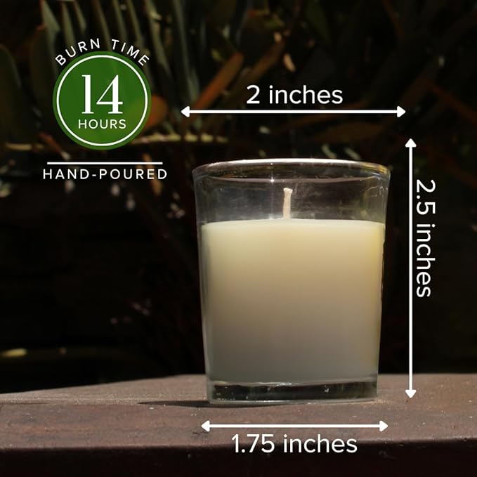 Simply Soson Scented Votive Candles, Bulk Set of 24 White Peppermint Scented Candles Bulk, Votive Candles Scented in Glass, 10 Hours Burn, for Wedding, Birthday, Holiday Christmas & Home Decoration