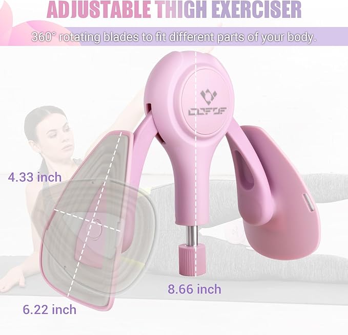 Thigh Trainer for Women, 15-70LB Adjustable Resistance Inner Thigh Exerciser for Pelvic Floor Muscle Repair, Thigh Trainer Kegel Exercise for Shaping, Yoga & Weight Loss at Home Gym