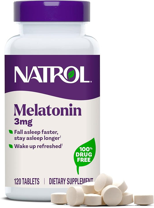 Natrol Melatonin 3 mg, Dietary Supplement for Restful Sleep, Sleep Supplements for Adults, 120 Melatonin Tablets, 120 Day Supply