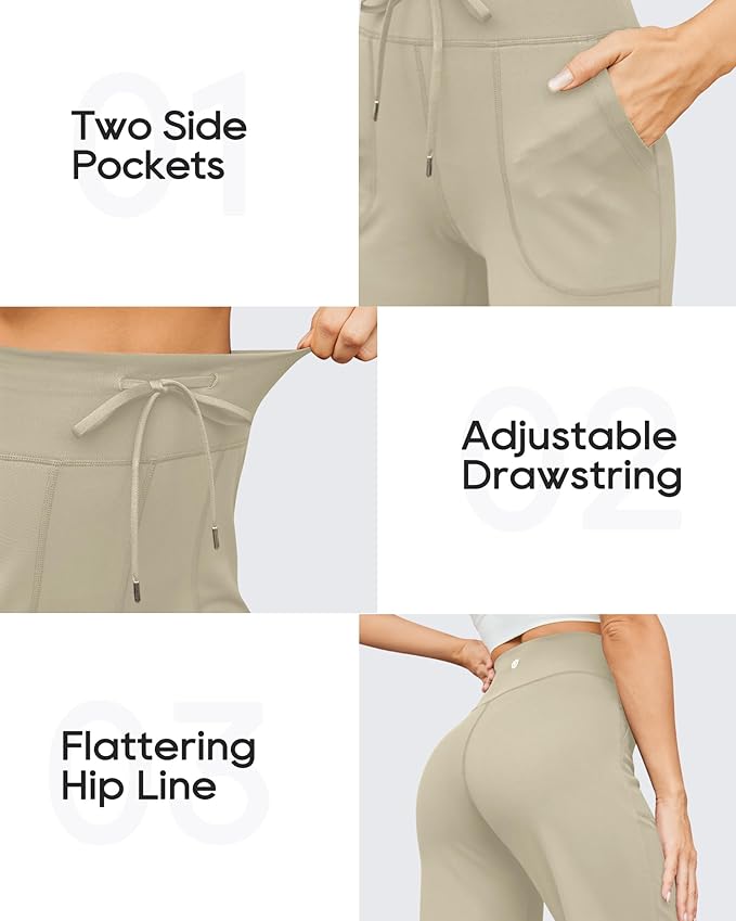G4Free EverGoing Wide Leg Pants for Women Yoga Pants High Waist Sweatpants with Pockets Stretch Lounge Pants Comfy