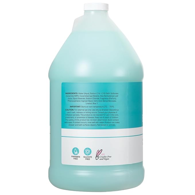 Ginger Lily Farms Club & Fitness Nourishing Body Wash, 100% Vegan & Cruelty-Free, Bath & Shower Gel for Men and Women, Ocean Breeze Scent, 1 Gallon (128 fl. oz.) Refill