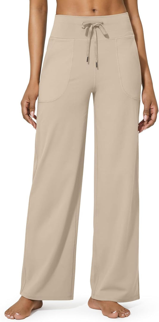 G4Free EverGoing Wide Leg Pants for Women Yoga Pants High Waist Sweatpants with Pockets Stretch Lounge Pants Comfy