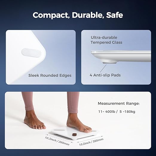 Yunmai Smart Scale with BMI, Body Fat, Muscle Mass, Digital Weight Body Fat Scale Mini, 13 Body Composition Scale Bluetooth Health Apps Compatible, Rechargeable 400lb