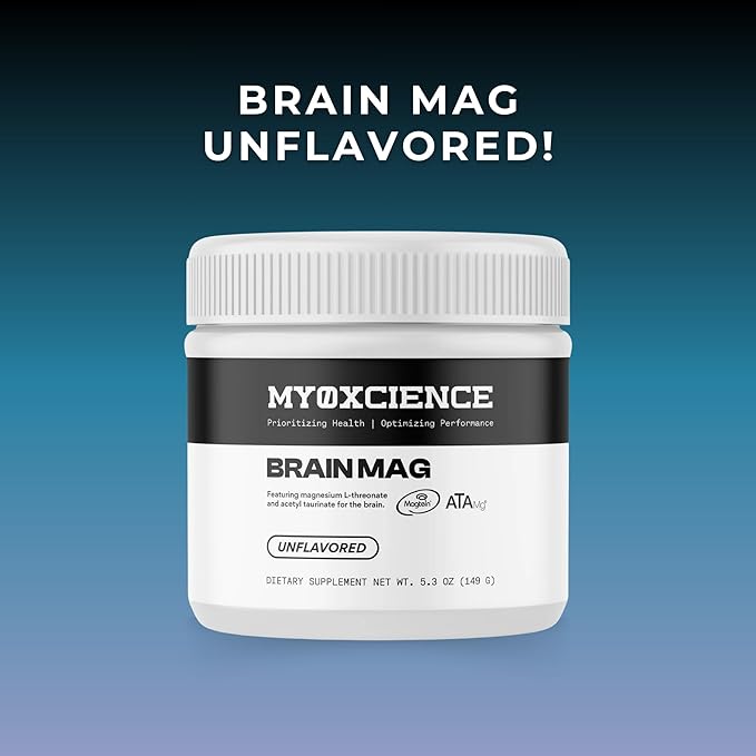 MYOXCIENCE Brain Mag | Magnesium L-Threonate Magtein & Magnesium Glycinate Powder (Unflavored) (60 Servings)