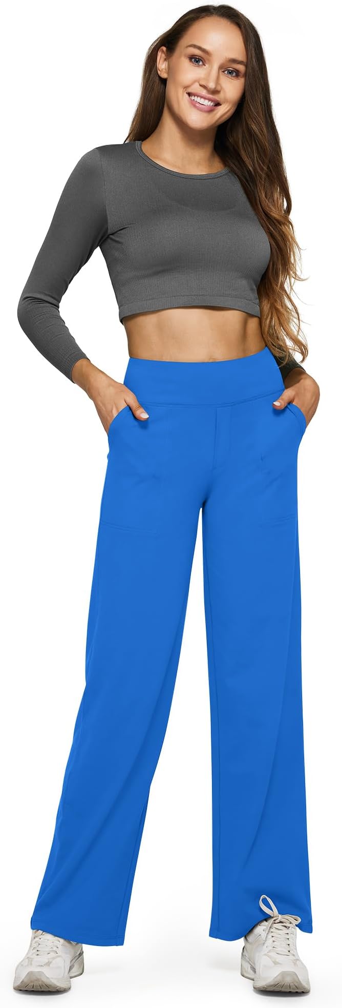 G4Free Yoga Pants Women Wide Leg Pants with Pockets High Waist Stretch Dress Casual Sweatpants Petite/Regular/Tall