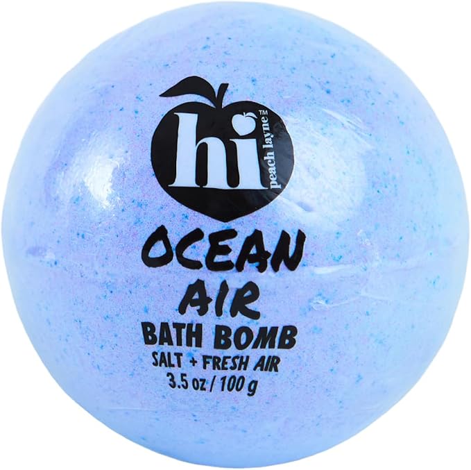Hi Peach Layne Ocean Air Bath Bombs 12-Pack (3.5 oz Each) – Vegan, Clean Beauty Spa Gifts for Women & Kids, Fun Fizzing Bath Bombs for Girls