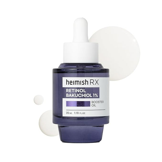 HEIMISH RX Retinol Bakuchiol Booster Oil - Anti Aging Serum, Face Serum for Firming, Anti Wrinkle, Skin Elasticity, Hydrating with Retinol, Non-greasy Formula, Korean Skincare, 35ml (1.18 fl. oz)