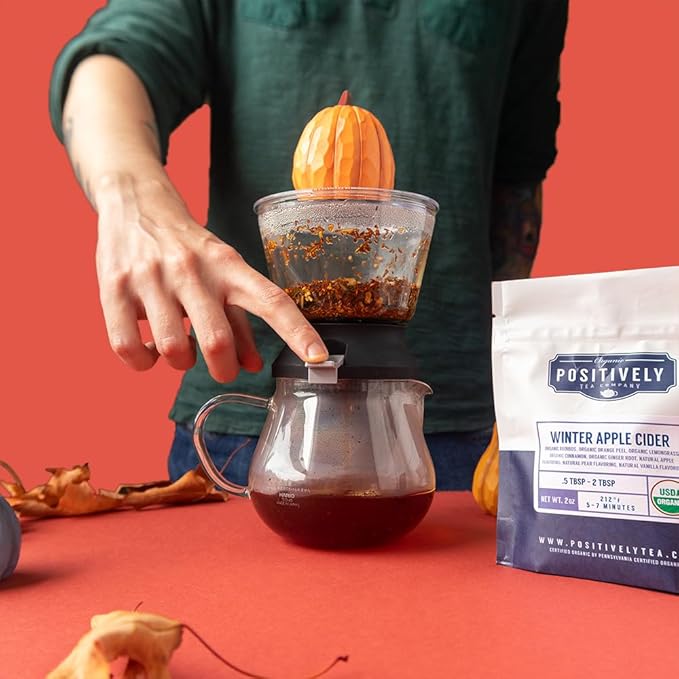 Organic Positively Tea Company, Winter Apple Cider Rooibos Tea, Loose Leaf, 4 Ounce