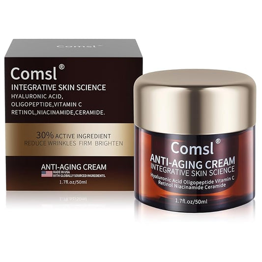 Collagen, Hyaluronic acid, Oligopeptides, Vitamin C, Retinol, Niacinamide, Ceramide - Anti-Aging Face Moisturizer for Face, Firming Skin Care,Neck & Upper Chest - Made in USA,1.7 fl.oz.