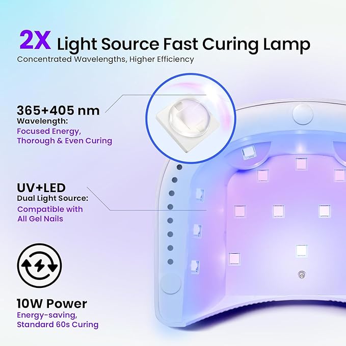 Beetles Gel Nail Polish Kit with U V Light - 34pcs Gel Polish Set 20 Colors Colorful Dreamscape Pro with Nail Tips & Base Matte Top Medium Coffin Press on Nails Accessories DIY Salon Gifts for Women