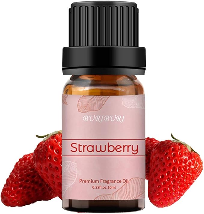 BURIBURI Strawberry Fragrance Oil, Premium Grade Strawberry Scented Oil 10ml Essential Oil for Diffusers, Candle Making