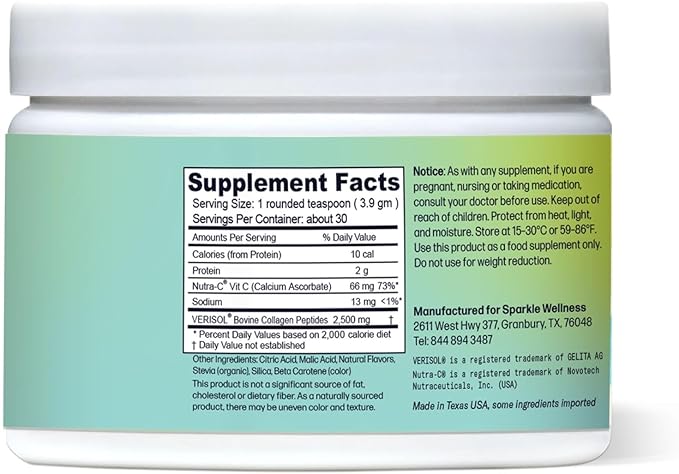 VERISOL Bioactive Hydrolyzed Collagen Peptides | Collagen Powder Supplement with Vitamin C for Skin, Hair & Nail Health | Skin Boost (Tropical) [30-Serves]