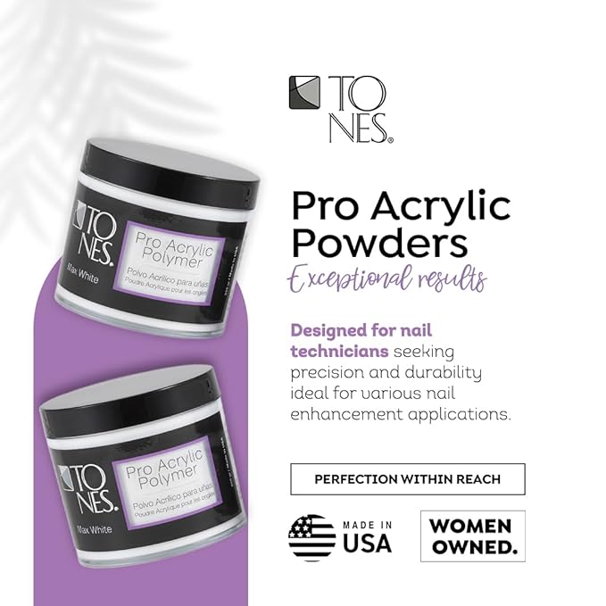 Tones Ultra Acrylic Powder | Perfect Pink | 8.5 Oz | Durable Retention | Silky Consistency | Crystal Clarity & Effortless Nail Sculpting Formula