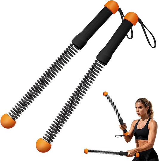 Ropeless Battle Ropes Weighted — 2 Pack Portable Cordless Battle Ropes for HIIT & Cardio Full-Body Workout Tool with Non-Slip Spiral Handles, Travel-Friendly Home Gym Equipment for Women & Men