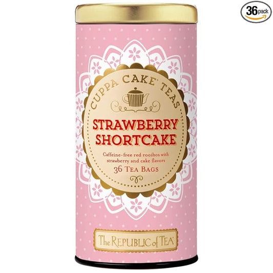 The Republic of Tea - Strawberry Shortcake Cuppa Cake Herbal Tea, 36 Tea Bags