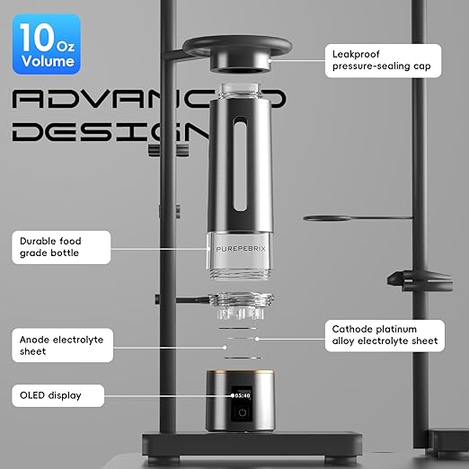 Hydrogen Water Bottle Generator - Up to 8100 PPB | Certified H2 Generator-Portable Alkaline Water Pitcher | 3 Hydrogen Modes| Platinum-Iridium Catalyst | Healthy Gift