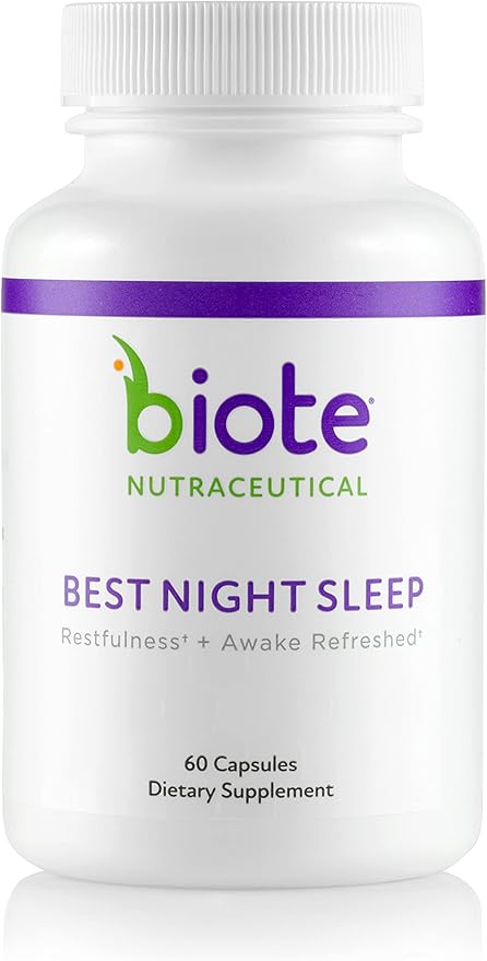 Biote Nutraceuticals - Best Night's Sleep - Restfulness + Awake Refreshed (60 Capsules)
