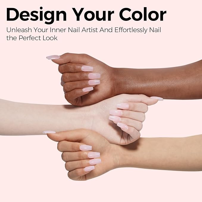 TOMICCA Gel Nail Polish, Light Pink Nail Polish Quick Dry, UV Jelly Pink Gel Polish Colors Long Lasting Nail Art Manicure Home DIY