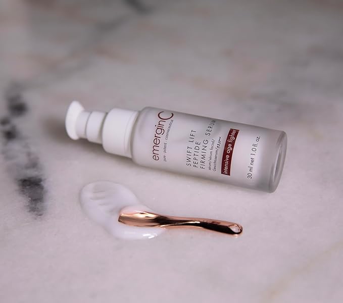 emerginC Swift Lift Peptide Firming Serum - Intensive Age Fighting Serum with Hyaluronic Acid + Plant Extracts - Addresses Visibles Signs of Aging + Wrinkles (1 Ounce, 30 ml)