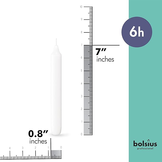 BOLSIUS White Household Candles 7 Inch Dinner Candlesticks - 45 Count Bulk Pack - 6+ Hours Clean Burning - Premium European Quality - Shabbat Candles - No Palm Oil - 0% Animal Fat - Emergency Candle