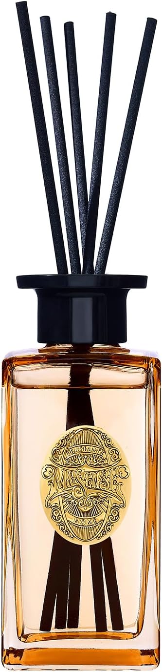 M&SENSE 6.3 oz Large Reed Diffuser Set | Pumpkin Apple Pie Scent Oil Diffuser with Sticks | Hotel Collection Non-Toxic Essential Oil |for Bedroom Bathroom Living Room