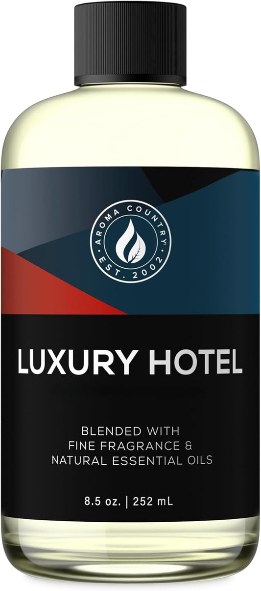 Aroma Country Luxury Hotel Diffuser Oil - Luxury Hotel Scent for Diffuser & Air Fresheners - Essential Oil Diffuser Refill, Home Fragrance Collection with Gardenia & Amber (8.5 Fl. Oz)