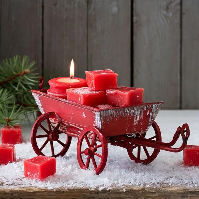 Vintage Christmas Strongly Scented Hand Poured Vegan Wax Melts, 12 Scented Wax Cubes, 6.4 Ounces in 2 x 6-Packs
