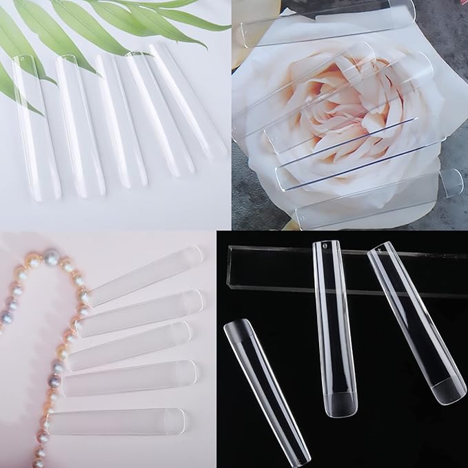 UNA GELLA Extra Long Square Gel Nail Tips 120pcs 12 Sizes Acrylic Soft Nail Jelly Gelly Tips DIY