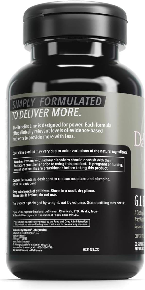 DAVINCI Labs GI Benefits - Digestive Health Supplement Powder with Zinc & L-Glutamine* - Support Immune System & Healthy Digestion* - Gut Health Supplement for Men & Women - 30 Servings (384.15 g)