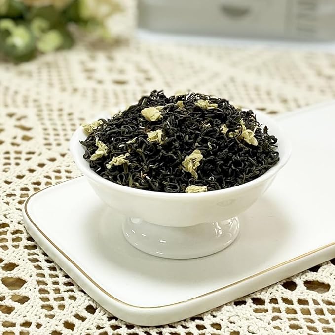 XIEJINJI Jasmine Tea Loose Leaf, 7.1 oz(200g), 100% Pure Natural Jasmine Flower, Traditional Scented Tea Technique, Fragrant Floral Scent, Low Caffeine, Resealable Bag