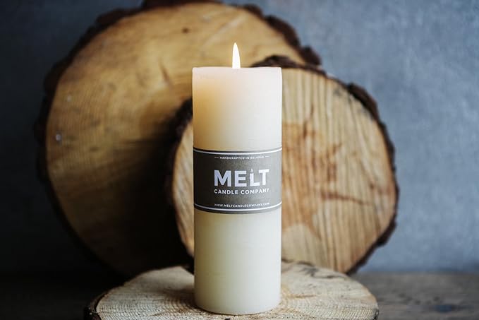 Melt Candle Pillar Candles, 3 Pack - Unscented Candles for Home, Church, Weddings, & More - 3" x 6", Ivory