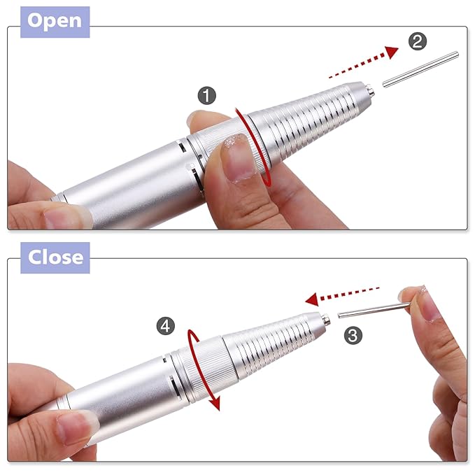 Rechargeable Nail Drill Machine, AZ GOGO 30000RPM Professional Portable Nail Drills for Acrylic Gel Nails - Cordless Electric Nail Drill with LCD Display (Purple)