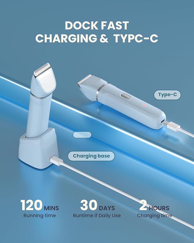 Bikini Trimmer for Women - 5 in 1 Electric Razors for Lady Pubic Facial Nose Body Leg Hair Removal, Waterproof Electric Shaver for Women Private Area Sensitive Skin, Personal Hair Trimmer