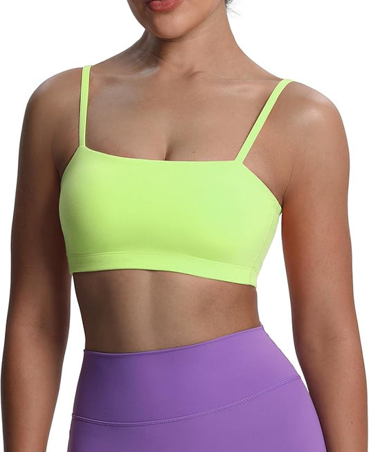 Aoxjox Women's Workout Bandeau Bras Training Fitness Running Yoga Crop Tank
