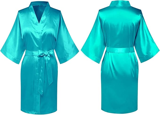 Women's Pure Short Silky Robes Bridesmaid Bride Party Satin Robes Sleepwear