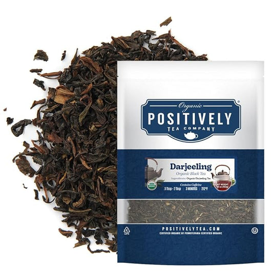 Organic Positively Tea Company, Darjeeling Black Tea, Loose Leaf, 16 Ounce